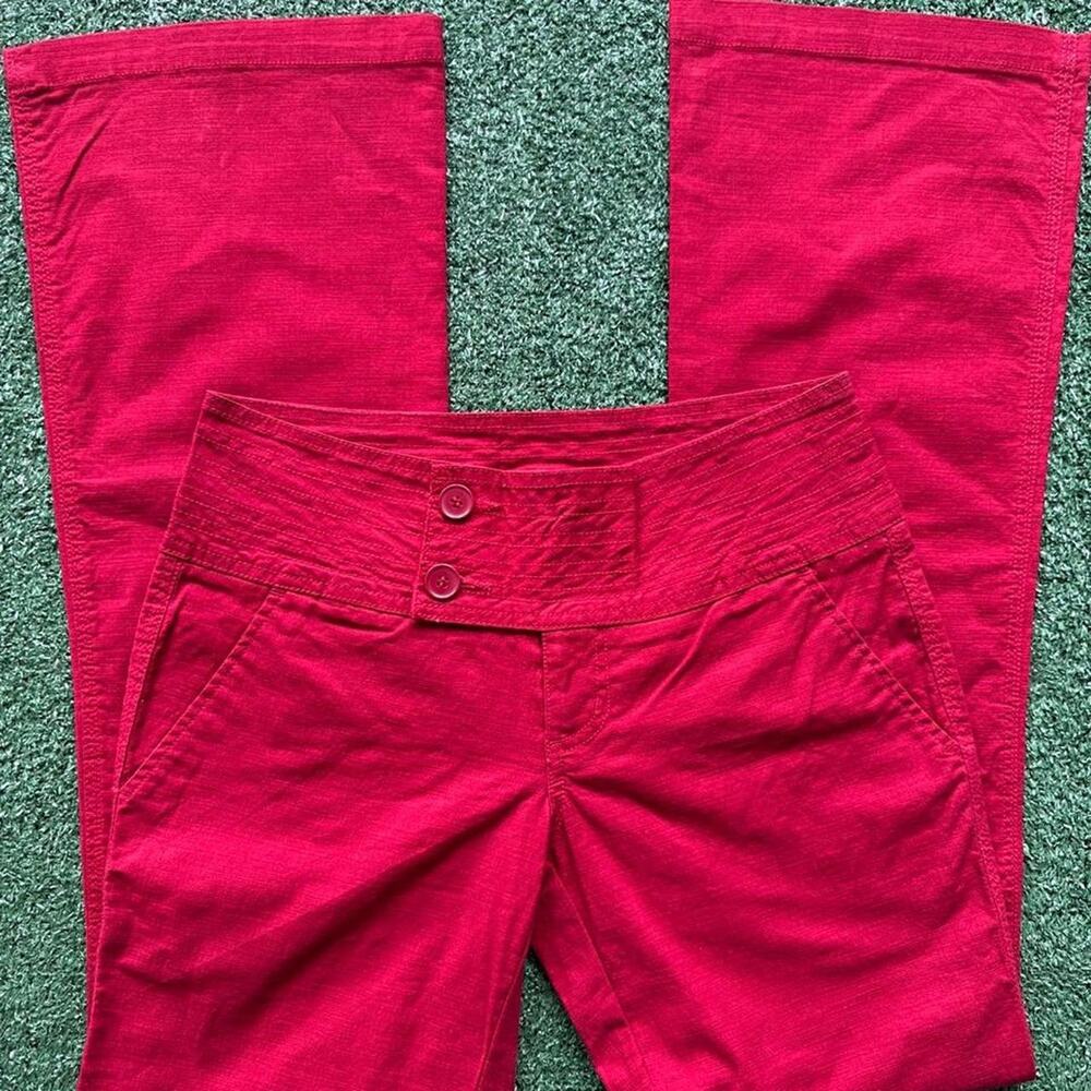 y2k vtg double button flare pants
